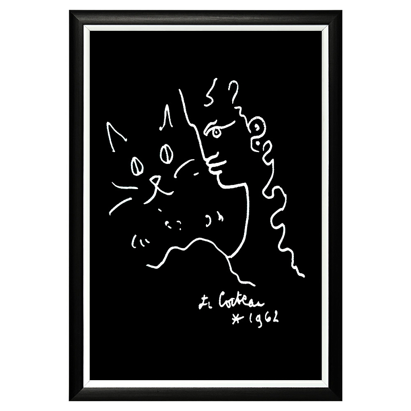 Постер White Silhouette Cat Poster Черный Белый Постер White Silhouette Cat Poster Черный Белый в Барнауле | Loft Concept
