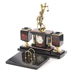 Настольный письменный набор из яшмы с часами в подарочной упаковке Manager Organizer варинант исполнения - 2 | Loft Concept в Барнауле