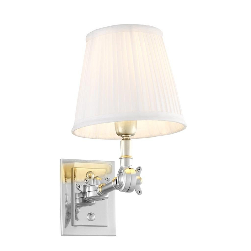 Бра Wall Lamp Wentworth Single Nickel+White Никель Белый в Барнауле | Loft Concept 