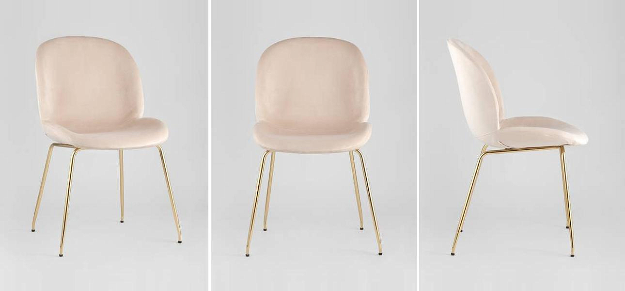 Стул Молочный Велюр Vendramin Chair Стул Молочный Велюр Vendramin Chair - Loft-Concept в Барнауле