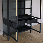 Витрина Primo со стеклянными фасадами и 2 ящиками Черный дуб варинант исполнения - 8 | Loft Concept в Барнауле