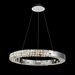 Люстра серебряная в форме кольца с мозаичным хрустальным оформлением Sparks of Crystal варинант исполнения - 3 | Loft Concept в Барнауле