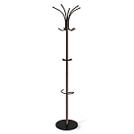 Вешалка коричневая с круглым основанием и черными металлическими крючками Industrial Metal Rust варинант исполнения - 1 | Loft Concept в Барнауле