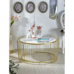 Журнальный столик с столешницей из мрамора на металлическом основании Table Vertical Planes варинант исполнения - 3 | Loft Concept в Барнауле