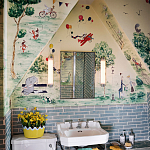 Обои ручная роспись Promenade Original colourway on cream painted silk варинант исполнения - 1 | Loft Concept в Барнауле