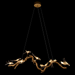 Люстра подвесная линейная с прозрачными стеклянными птичками на ветвях Serip Voa варинант исполнения - 3 | Loft Concept в Барнауле