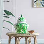 Ваза с зелёными листьями и крышкой Vase Green Leaves варинант исполнения - 5 | Loft Concept в Барнауле
