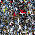 Ковер прямоугольный разноцветный из джинсовой одежды Zero Waste варинант исполнения - 2 | Loft Concept в Барнауле