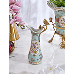 Кувшин с цветочным рисунком и бронзовой ручкой Blue Garden варинант исполнения - 6 | Loft Concept в Барнауле