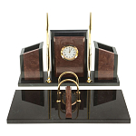 Настольный письменный набор из лемезита и змеевика с часами Royal Accessory варинант исполнения - 1 | Loft Concept в Барнауле
