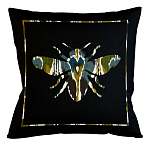 Подушка декоративная пчела сине-зелёный орнамент Ikat Pattern варинант исполнения - 1 | Loft Concept в Барнауле