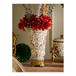 Ваза из фарфора на бронзовом основании Turquoise Blooming Garden варинант исполнения - 10 | Loft Concept в Барнауле