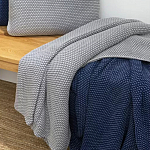 Плед из хлопка серого цвета Waffle Comfort варинант исполнения - 4 | Loft Concept в Барнауле