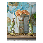 Ваза высокая из фарфора на бронзовом основании Turquoise Blooming Garden варинант исполнения - 10 | Loft Concept в Барнауле