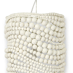 Настенный бра декорированный деревянными белыми круглыми бусинами White Wooden Beads Wall Lamp варинант исполнения - 2 | Loft Concept в Барнауле