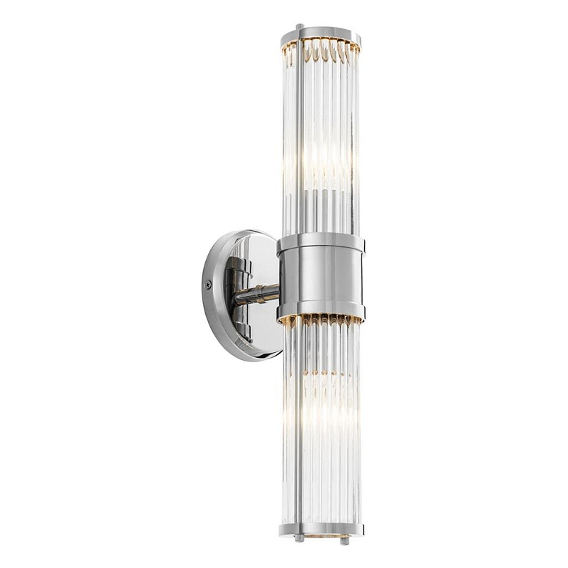 Бра Wall Lamp Claridges Double Nickel Никель Прозрачное Стекло Бра Wall Lamp Claridges Double Nickel Никель Прозрачное Стекло в Барнауле | Loft Concept