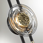 Бра черного цвета с круглым прозрачным стеклянным плафоном Virelia  варинант исполнения - 4 | Loft Concept в Барнауле