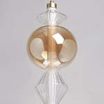 Подвесной светильник с вертикальной композицией из прозрачных и янтарных стеклянных шаров и ромбов Gabriel Scott Luna варинант исполнения - 16 | Loft Concept в Барнауле