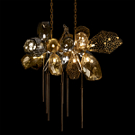 Люстра подвесная с 18-ю стеклянными плафонами с вертикальными подвесками Gilded Mirage  варинант исполнения - 4 | Loft Concept в Барнауле