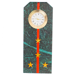 Часы погон ВС подарочные настольные из натурального камня Змеевик Military Clock варинант исполнения - 10 | Loft Concept в Барнауле