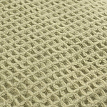 Плед из шерсти зеленого цвета с бахромой Waffle Comfort варинант исполнения - 2 | Loft Concept в Барнауле