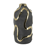 Ваза с золотыми акцентными полосами на черном матовом фоне Accent Tape варинант исполнения - 2 | Loft Concept в Барнауле