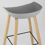 Барный стул на ножках из натурального дерева Boras Grey варинант исполнения - 6 | Loft Concept в Барнауле