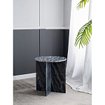 Столик кофейный с столешницей из черного мрамора Compact Black Marble Table варинант исполнения - 6 | Loft Concept в Барнауле