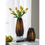 Ваза стеклянная янтарного цвета с текстурированным силуэтом Carambola варинант исполнения - 5 | Loft Concept в Барнауле