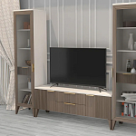 Витрина левая 1-дверная с ящиком и 5-ю белыми полками Harper Line варинант исполнения - 2 | Loft Concept в Барнауле