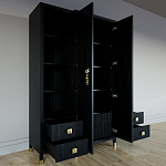 Большой шкаф с витриной Elsa Dreams Black варинант исполнения - 3 | Loft Concept в Барнауле