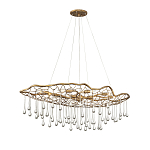Люстра подвесная золотого цвета с металлическим сетчатым основанием и стеклянными каплевидными подвесками Hinkley варинант исполнения - 7 | Loft Concept в Барнауле