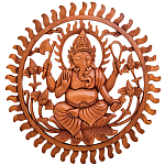 Панно из дерева круглое Ганеша Panel With Animals варинант исполнения - 1 | Loft Concept в Барнауле