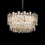 Круглая люстра с хрустальными подвесками на серебряном каркасе Gorgeous Crystal Light варинант исполнения - 8 | Loft Concept в Барнауле