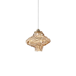 Подвесной светильник с плафоном из фактурного светло-янтарного стекла Light Ensemble варинант исполнения - 2 | Loft Concept в Барнауле