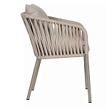 Стул серо-бежевый с декоративным плетением на спинке и подлокотниках Chair Weave варинант исполнения - 2 | Loft Concept в Барнауле