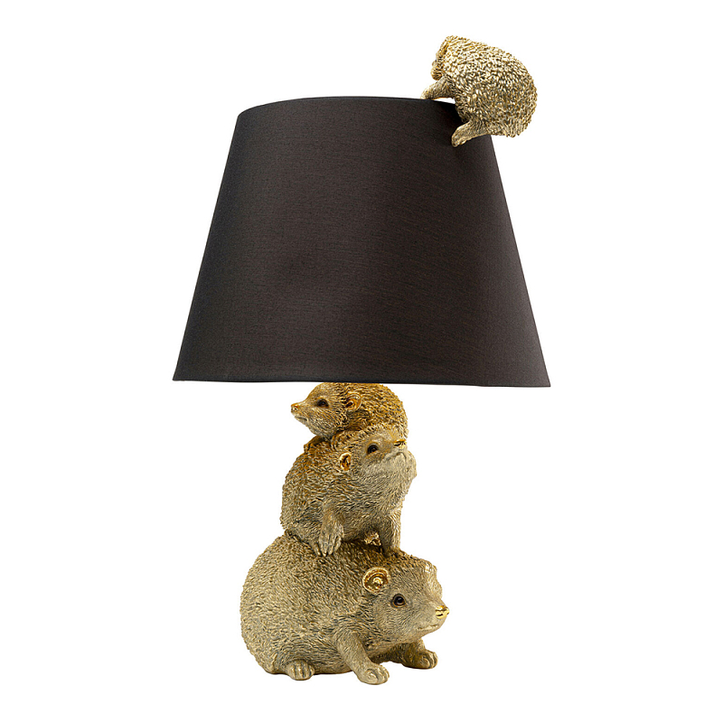 Настольная лампа для детской комнаты Ежики Черный Золотой в Барнауле | Loft Concept 