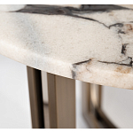 Столик журнальный с круглой мраморной столешницей Unique Stone Design варинант исполнения - 3 | Loft Concept в Барнауле