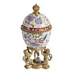 Шкатулка в форме яйца на величественных львах из фарфора с бронзовыми элементами Eden Garden варинант исполнения - 4 | Loft Concept в Барнауле