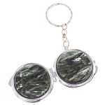 Зеркало брелок карманное двухстороннее из натурального камня Серафинит Stone Mirrors варинант исполнения - 6 | Loft Concept в Барнауле