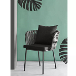 Стул мягкий с декором в виде плетеных лент на спинке и подлокотниках Semicircular Chair Decorated with Ribbons варинант исполнения - 1 | Loft Concept в Барнауле