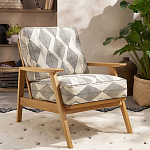 Кресло с каркасом из массива дуба Deniaud Oak Rhombus Beige Armchair варинант исполнения - 6 | Loft Concept в Барнауле