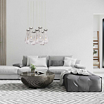 Люстра с 7-ю прозрачными плафонами из стекла в форме капли на круглом потолочном основании цвета хром Lucid Rain  варинант исполнения - 11 | Loft Concept в Барнауле