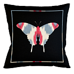 Подушка декоративная бабочка с узором красного и серого цвета Ikat Pattern варинант исполнения - 1 | Loft Concept в Барнауле