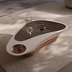 Журнальный столик фигурный со стеклянной столешницей Table Drop варинант исполнения - 1 | Loft Concept в Барнауле