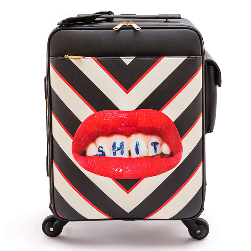 Чемодан дорожный SELETTI Travel Kit Trolley Shit Черный Белый Красный Чемодан дорожный SELETTI Travel Kit Trolley Shit Черный Белый Красный в Барнауле | Loft Concept