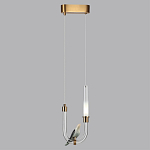 Подвесной светильник с декоративной фигуркой птицы на прозрачной изогнутой трубке Ganthea варинант исполнения - 4 | Loft Concept в Барнауле