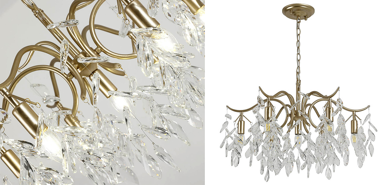 Люстра Hanging Crystal Leaves Chandelier 71 Люстра Hanging Crystal Leaves Chandelier 71 - Loft-Concept в Барнауле
