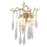 Бра с декором в виде ветвей и стеклянных подвесок в форме капель Droplet Chandelier варинант исполнения - 2 | Loft Concept в Барнауле