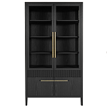 Витрина Primo со стеклянными фасадами и буфетом шпон Черный дуб варинант исполнения - 1 | Loft Concept в Барнауле